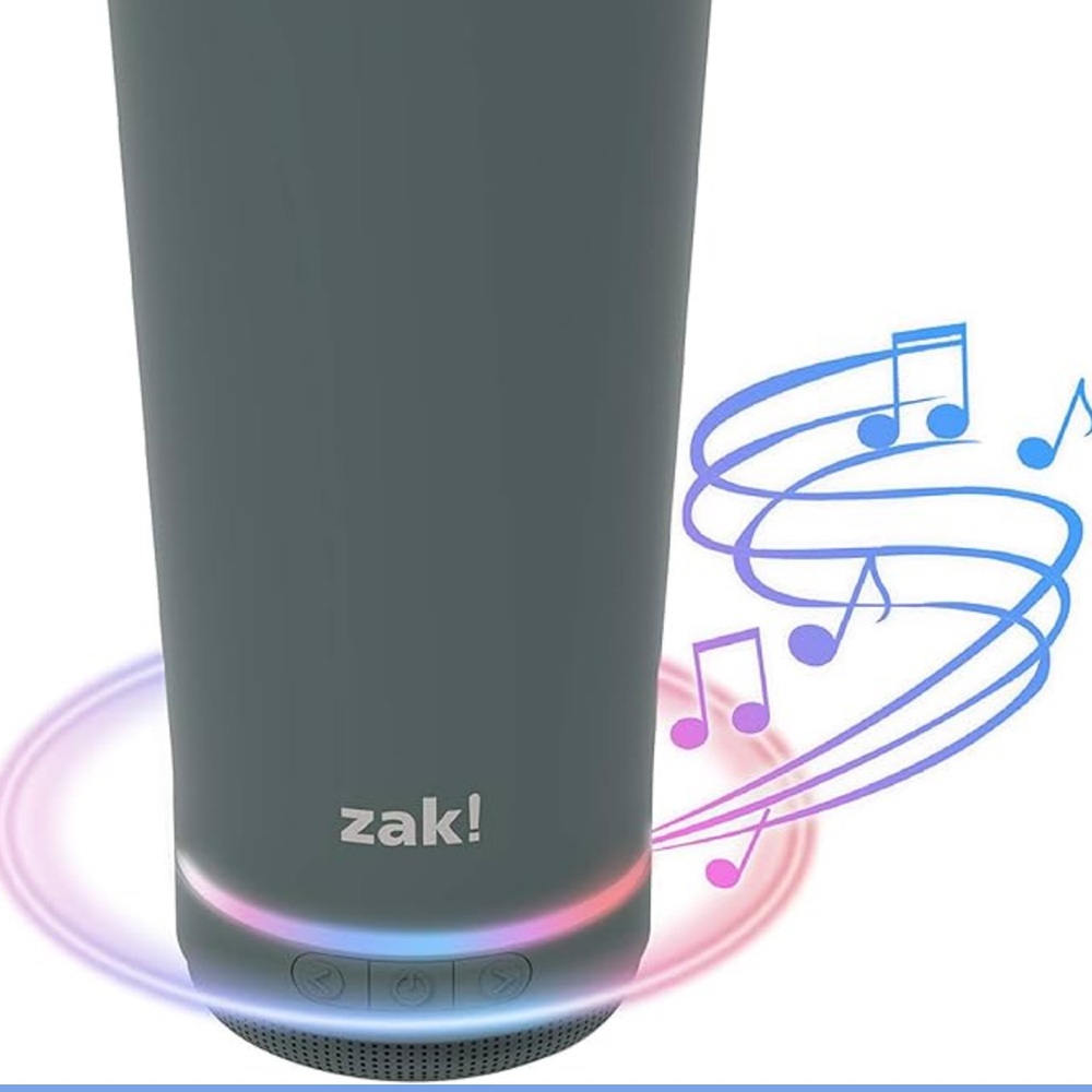 NWT Zak Designs Zak! Play Bluetooth Speaker Tumbler in Dark Gray
